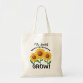 Hartelijk dank voor uw hulp om de Gele zonnebloem  Tote Bag (Voorkant)