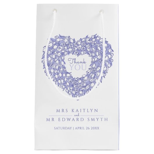 Hartelijk dank voor uw huwelijksgunst klein cadeauzakje (Voorkant)