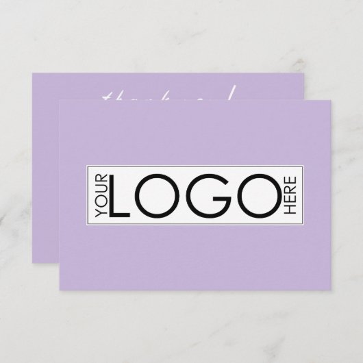 Hartelijk dank voor uw inkooporder Business Paarse Bedankkaart (Voorkant / Achterkant)