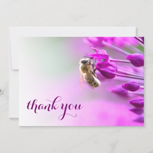 Hartelijk dank voor uw kaart met bloem en bij (Voorkant)