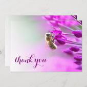 Hartelijk dank voor uw kaart met bloem en bij (Voorkant / Achterkant)