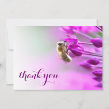 Hartelijk dank voor uw kaart met bloem en bij