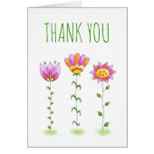 Hartelijk dank voor uw kaart met handbediende bloe (Voorkant)