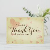 Hartelijk dank voor uw kaart van 5 x 7 inch,  (Staand voorkant)