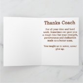 Hartelijk dank voor uw kaart voor coach (Binnen)