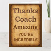 Hartelijk dank voor uw kaart voor coach (Voorkant)
