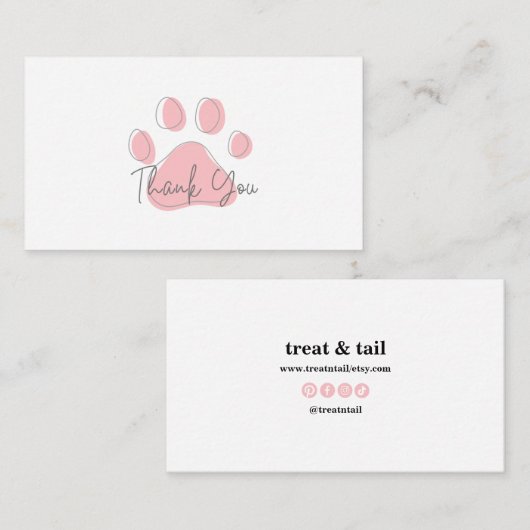 Hartelijk dank voor uw kaart voor uw huiswerk, voo visitekaartje (Voorkant / Achterkant)