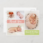 Hartelijk dank voor uw kalligrafie 4 Fotocollage g Aankondigingskaart (Voorkant / Achterkant)