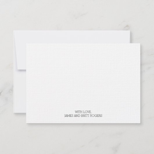 Hartelijk dank voor uw kalligrafische kaart (Achterkant)