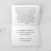 Hartelijk dank voor uw Kindness Foltering Note Car Bedankkaart (Binnen)