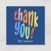 Hartelijk dank voor uw kleurrijke Typografische Vierkante Visitekaartje (Voorkant)