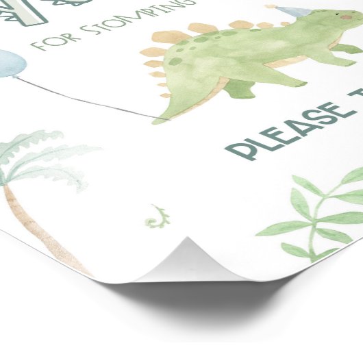 Hartelijk dank voor uw komst Dinosaur Birthday Fav Foto Afdruk (Hoek)