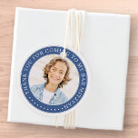 Hartelijk dank voor uw komst naar de foto van mijn bedankjes labels<br><div class="desc">Dit eenvoudige en klassieke ontwerp is samengesteld uit serif typografie en voegt een douanefoto toe. Bedankt dat je naar Bar Mitzvah bent gekomen.</div>