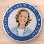 Hartelijk dank voor uw komst naar de foto van mijn ronde button 5,7 cm<br><div class="desc">Dit eenvoudige en klassieke ontwerp is samengesteld uit serif typografie en voegt een douanefoto toe. Bedankt dat je naar Bar Mitzvah bent gekomen.</div>