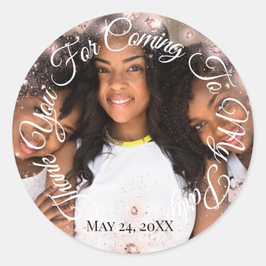 Hartelijk dank voor uw komst naar de foto van mijn ronde sticker (Voorkant)