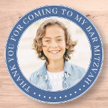 Hartelijk dank voor uw komst naar de foto van mijn ronde sticker<br><div class="desc">Dit eenvoudige en klassieke ontwerp is samengesteld uit serif typografie en voegt een douanefoto toe. Bedankt dat je naar Bar Mitzvah bent gekomen.</div>
