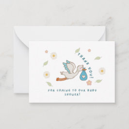 Hartelijk dank voor uw komst naar ons Baby shower Notitiekaartje