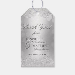 Hartelijk dank voor uw Label Silver Bokeh Cadeaulabel