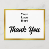 Hartelijk dank voor uw Logo Black White Gold Busin Briefkaart (Voorkant)