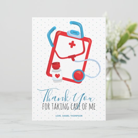 Hartelijk dank voor uw medische stethoscoop verple bedankkaart (Staand voorkant)