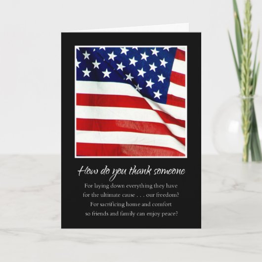Hartelijk dank voor uw militaire dienst bedankkaart (Voorkant)