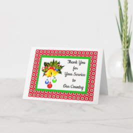 Hartelijk dank voor uw militaire kerstkaarten bedankkaart