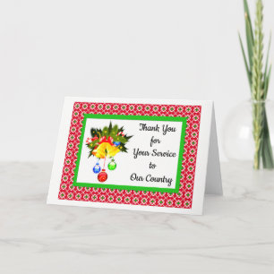 Hartelijk dank voor uw militaire kerstkaarten bedankkaart