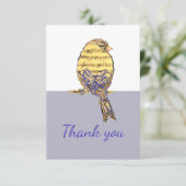 Hartelijk dank voor uw muzieknotitie Vogel voor mu Bedankkaart (Staand voorkant)