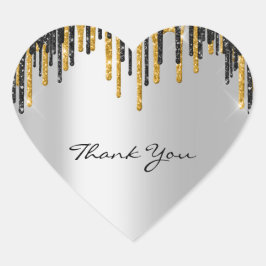Hartelijk dank voor uw naam Wedding Silver Grey Go Hart Sticker