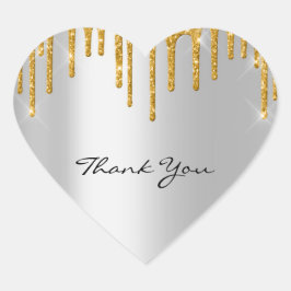 Hartelijk dank voor uw naam Wedding Silver Grey Go Hart Sticker