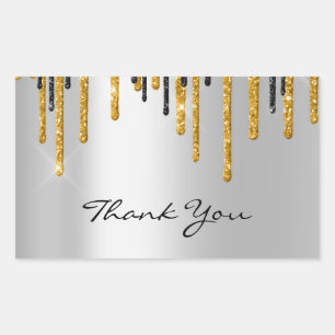 Hartelijk dank voor uw naam Wedding Silver Grey Go Rechthoekige Sticker