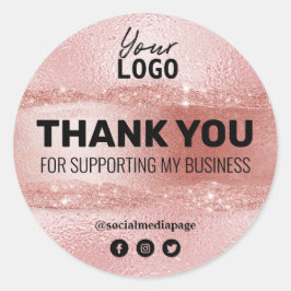 Hartelijk dank voor uw ondersteuning Luxury Roos G Ronde Sticker