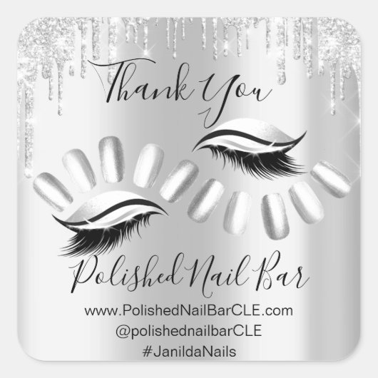 Hartelijk dank voor uw opkoopdriften met ijlassen vierkante sticker (Voorkant)