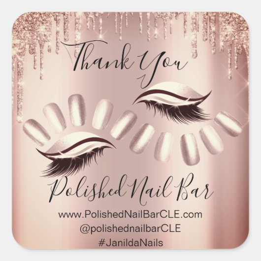 Hartelijk dank voor uw opkoopschijven - Nail Lashe Vierkante Sticker (Voorkant)