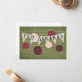 Hartelijk dank voor uw opmerking - garen thema notitiekaartje (Voorkant / Achterkant in situ)