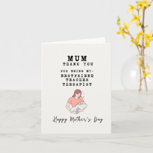 Hartelijk dank voor uw oprechte Moederdag-Kaart Kaart (Gele Bloem)