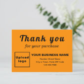 Hartelijk dank voor uw Oranje kleurenplatte kaart  (Staand voorkant)