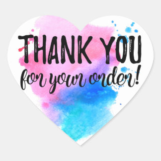 Hartelijk dank voor uw orderlabel hart sticker