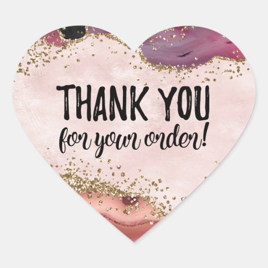 Hartelijk dank voor uw orderlabel hart sticker (Voorkant)