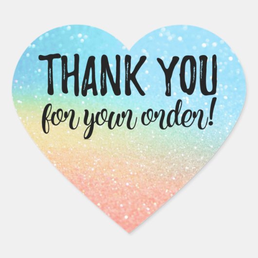 Hartelijk dank voor uw orderlabel hart sticker (Voorkant)
