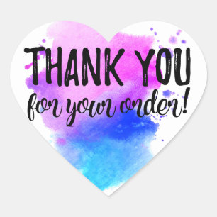 Hartelijk dank voor uw orderlabel hart sticker