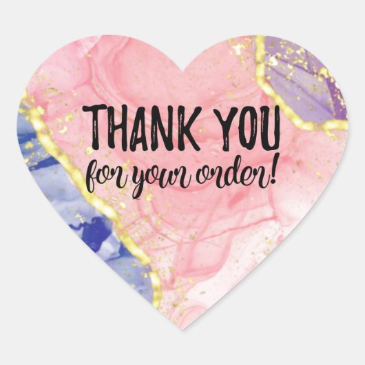 Hartelijk dank voor uw orderlabel hart sticker (Voorkant)