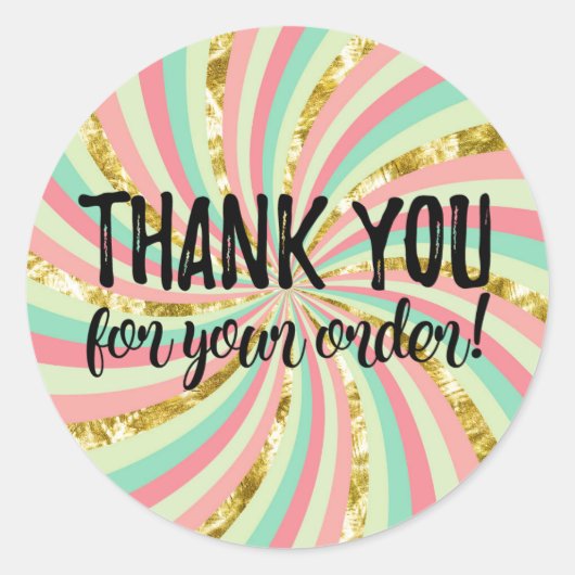 Hartelijk dank voor uw orderlabel ronde sticker (Voorkant)