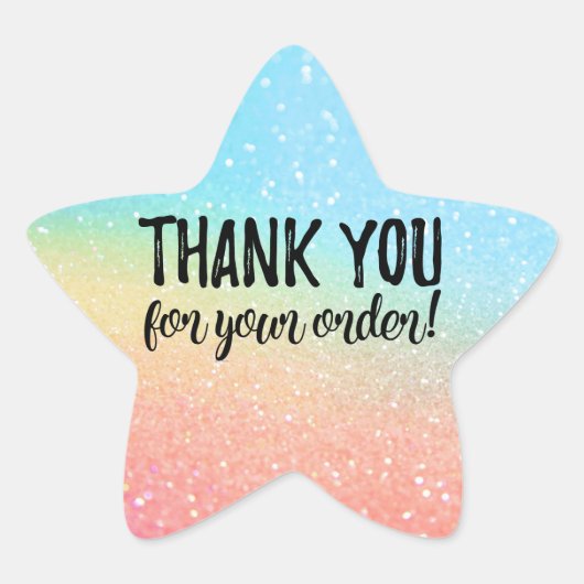 Hartelijk dank voor uw orderlabel ster sticker (Voorkant)