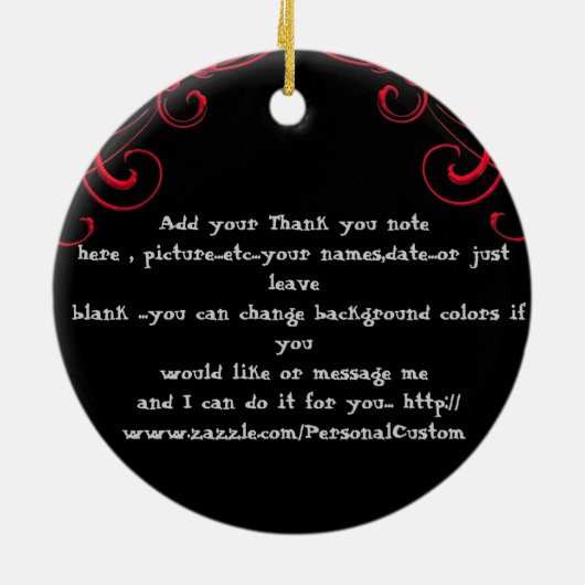 Hartelijk dank voor uw Ornament CUSTOM-cadeautje (Achterkant)