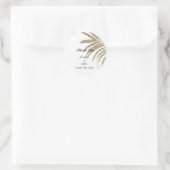 Hartelijk dank voor uw Palm Tree Gold Leaf Glitter Ronde Sticker (Tas)