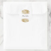 Hartelijk dank voor uw palm Tree Gold Leaf Weddens Ronde Sticker (Tas)