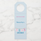Hartelijk dank voor uw persoonlijke Baby shower Flessenhanger (Voorkant)