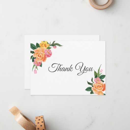 Hartelijk dank voor uw platte briefkaart (Voorkant / Achterkant in situ)