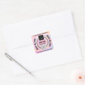 Hartelijk dank voor uw QR-code Logo regenbooglitte Vierkante Sticker (Envelop)